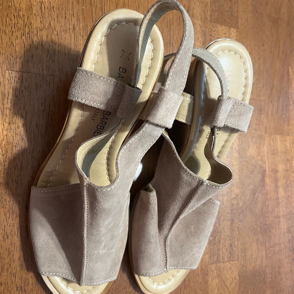Barbara Barbieri size 7.5 peep toe sandals - Picture 2 of 10